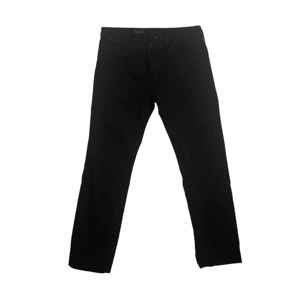 Kut from the Kloth Black Stevie Straight Leg Jeans Size 12 Large Mid Rise Regula
